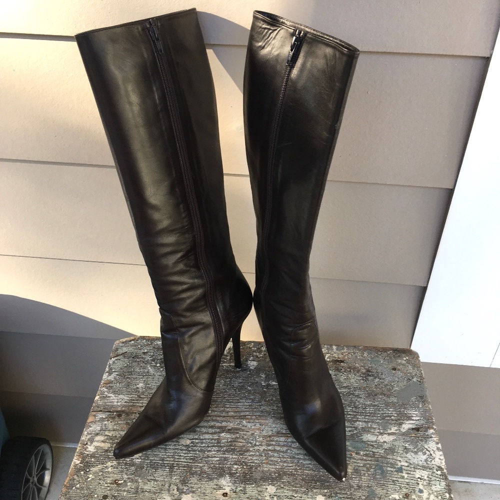 Staurt Weitzman Dark Brown Heeled Boots